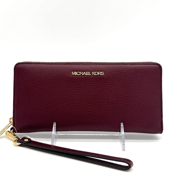 Michael Kors Large Continental Wallet Wristlet Ox Blood - Picture 1 of 7